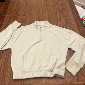 Gymshark Women’s Light tan Quarter-Zip Sweatshirt